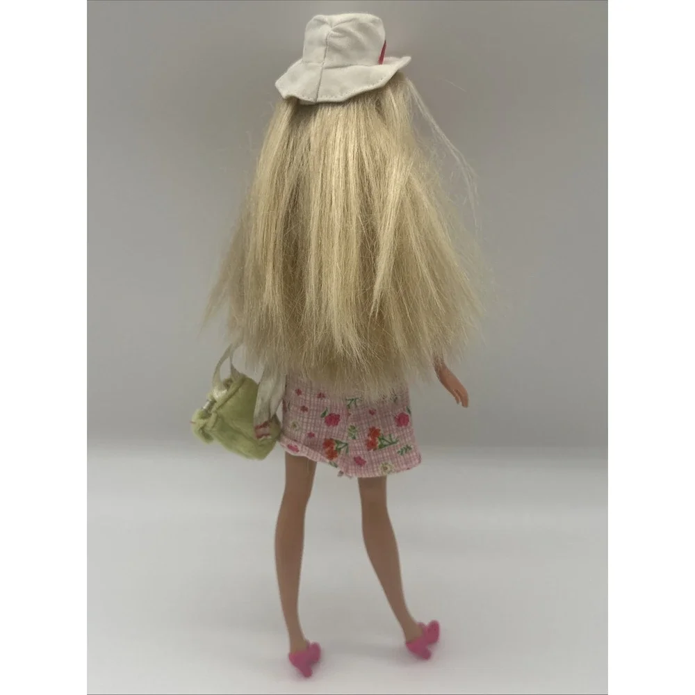 Barbie Doll in Spring Dress with Extra Dress Shoes Accessories Lot Mattel